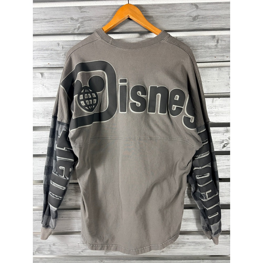 Spirit Jersey Walt Disney World Shirt gray Buffalo Plaid Mickey Mouse Medium
